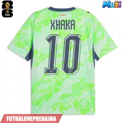 Lacne Muži Futbalové dres Švajčiarsko Granit Xhaka #10 MS 2026 Krátky Rukáv - Preč